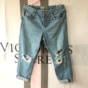 TOPSHOP PETITE MOTO OVERSIZED BOYFRIEND JEANS